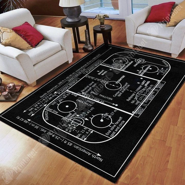 

Carpet Vintage Ice Hockey Rink Baseball Area Rug 3D Printed Room Mat Floor Anti slip Home Decoration Themed Living 230616