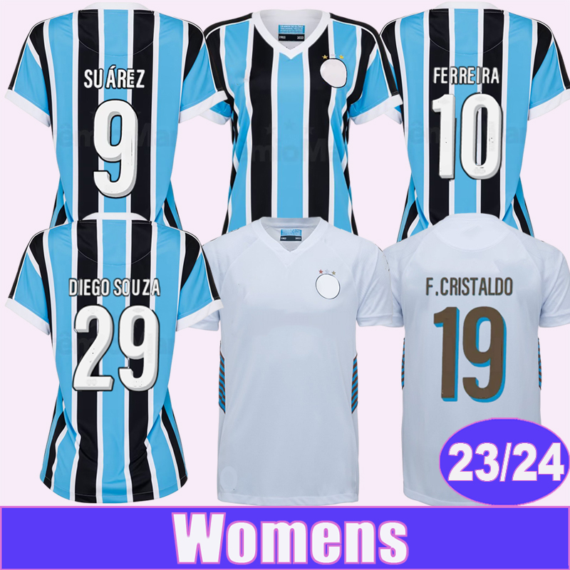 

2023 24 Gremio FERREIRA Women Soccer Jerseys GEROMEL KANNEMANN SUAREZ F.CRISTALDO DIEGO SOUZA Home Away Football Adult Shirts, Nv13928 23 24 home no patch