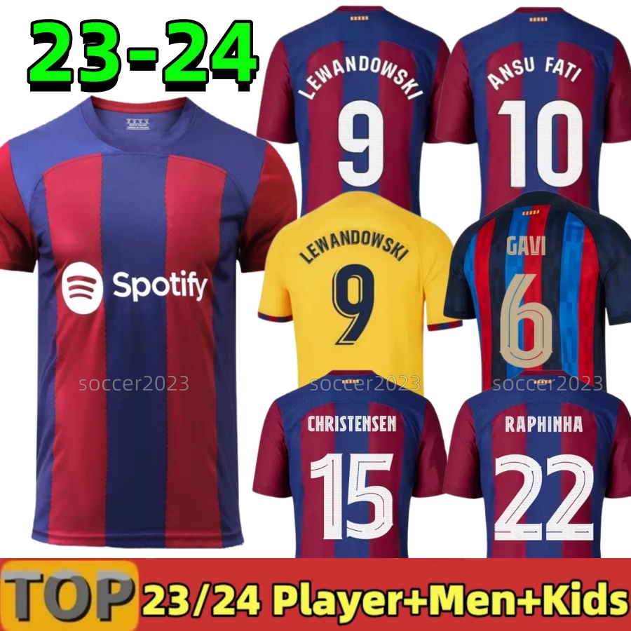 

4XL 23/24 LEWANDOWSKI ANSU FATI Soccer Jerseys 2023 FERRAN ADAMA PEDRI DEST GAVI BarcelonaS RAPHINHA maillots football shirt men kids kit uniform, 23 24 away aldult lfp