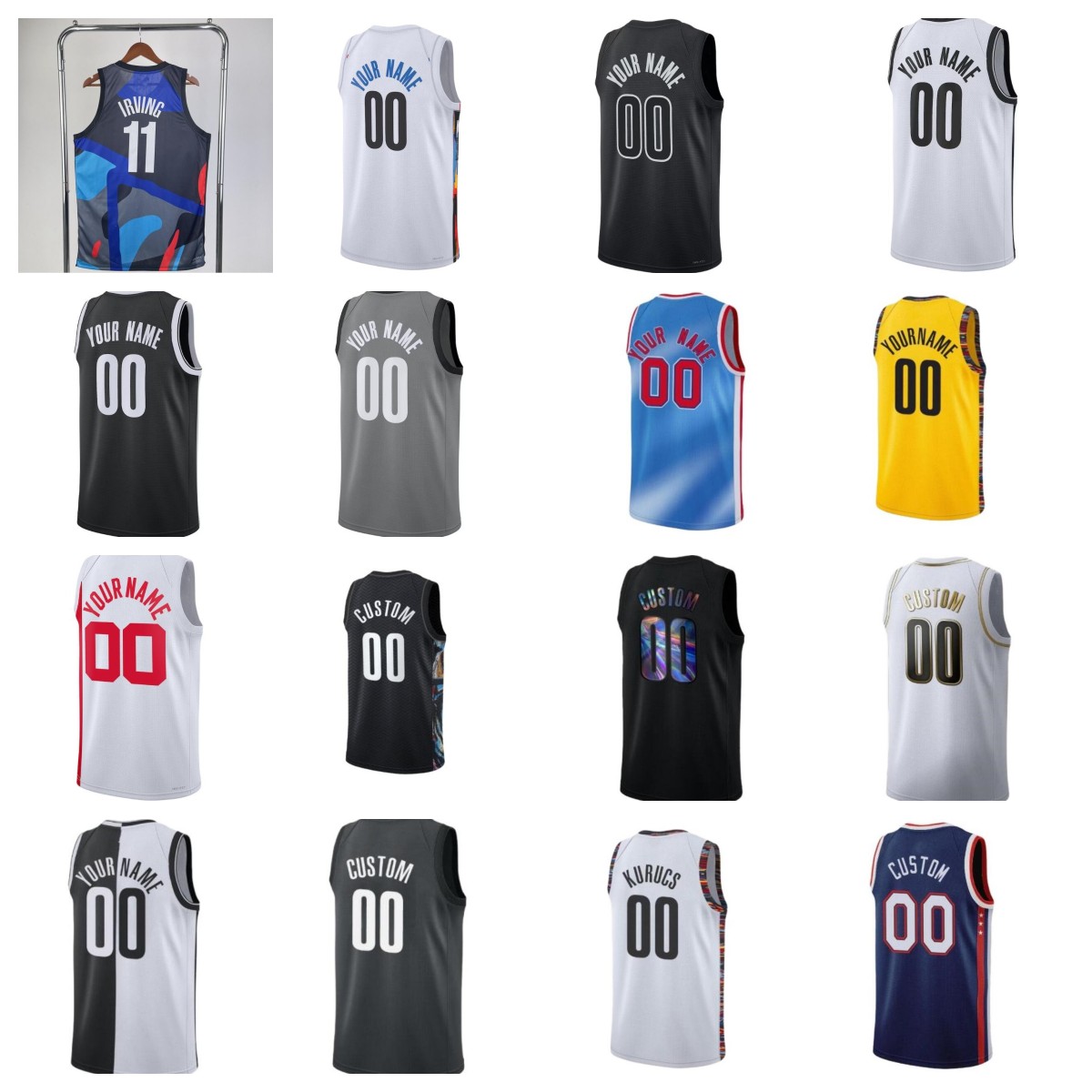 

1 Mikal Bridges Spencer Dinwiddie Custom Basketball Jerseys Cameron Johnson Nicolas Claxton Cam Thomas Seth Curry Brooklyn Yuta Watanabe Nets Patty Mills Simmons, As pic