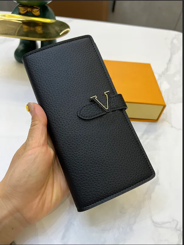 

Leather long Wallet women designer Vertical purse card holder M81330 M81367