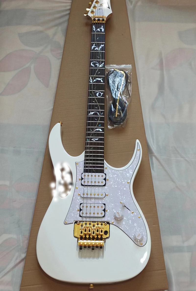 Electric Guitar OEM Tree of Life fingerboard Mosaic lock string design Floyd Rose Tremolo Bridg Support Customization Freeshipping-image-876849041