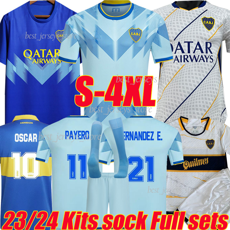 

4XL BENEDETTO 23/24 Boca Juniors Soccer Jerseys fans player version VILLA SALVIO camisa de futebol football shirts TEVEZ CARLITOS MEDINA VAZQUEZ men kids kit sock, 23-24 third