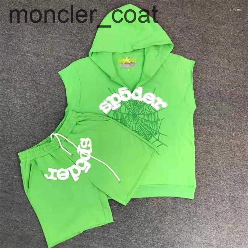 

Men's Tracksuits Men's Tracksuits Hoodies Designer Y2k Hoodie Green Sp5der 5555555 Short Sleeve T-shirt Men's and Women's t Shirt5gof