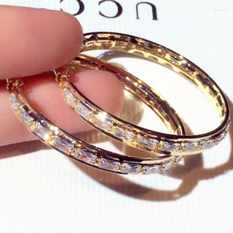 

Hoop Earrings Exquisite Ins Zircon Inlaid Women Pendant Elegant Luxury European And American Fashion Party 2023