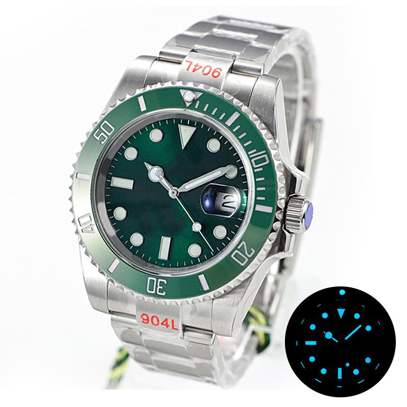

ROLEj green dial mens watch diving 40mm automatic machine 904L stainless steel sapphire luminous waterproof Montre De Luxe DHgate watch submarine Watch jason 007 u1