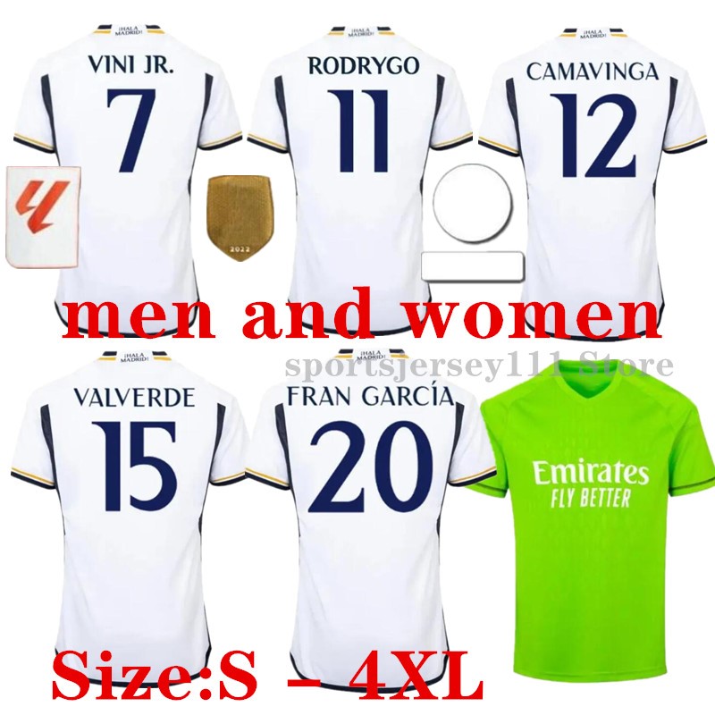 

S-4XL 23 24 BELLINGHAM Soccer Jerseys BENZEMA RODRGO 2023 2024 VINI JR. football shirt camiseta de futbol men and women uniform MODRIC rEAl maDriDs, 23 24 men gk