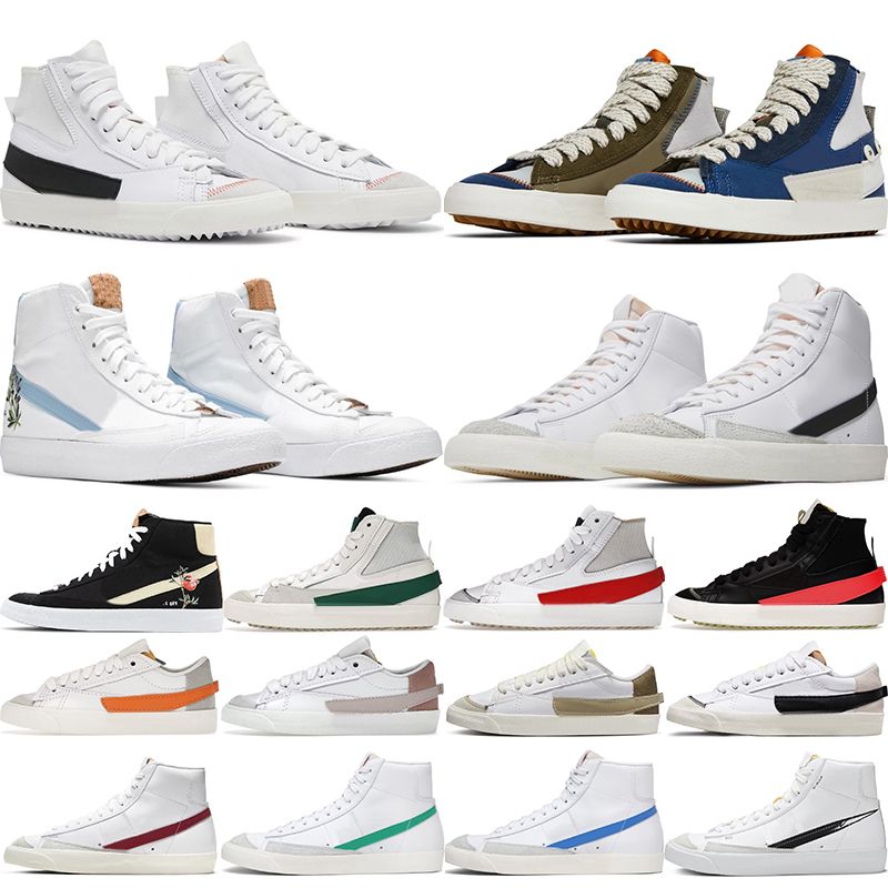 

designer Casual Shoes blazers mid 77 for men womens White Black Grey Fog Phantom Pink Oxford Indigo Bright Crimson mens trainers sports sneakers size 5.5-11