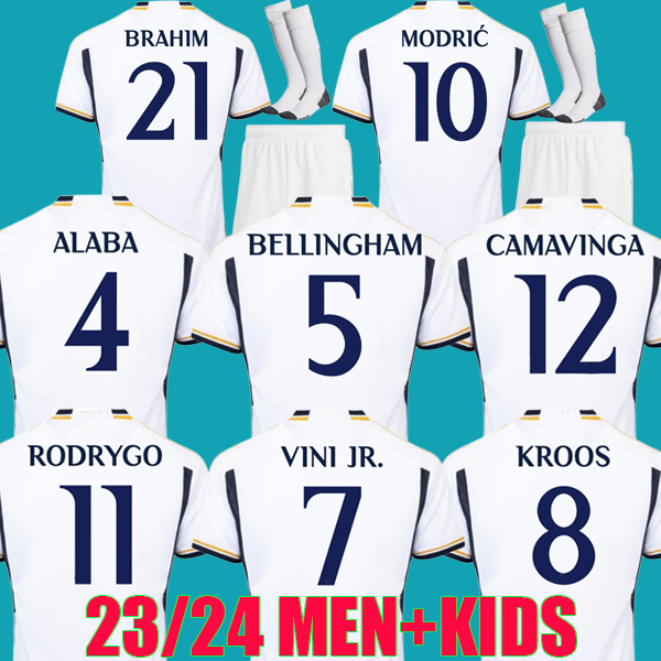 

S 4XL 23 24 fans Player retro Soccer Jerseys BENZEMA RODRGO BELLINGHAM 2023 2024 VINI JR football shirt camiseta de futbol men kids uniform MODRIC rEAl maDriDs, 23/24 home