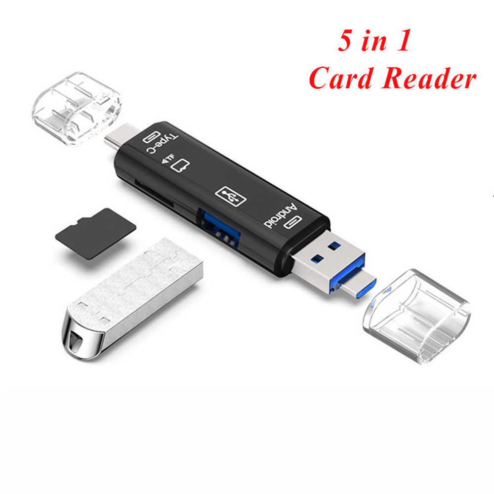 

5 in 1 Multifunction Usb 2.0 Type C/Usb /Micro Usb/Tf/SD Memory Card Reader OTG Card Reader Adapter Mobile Phone Accessories