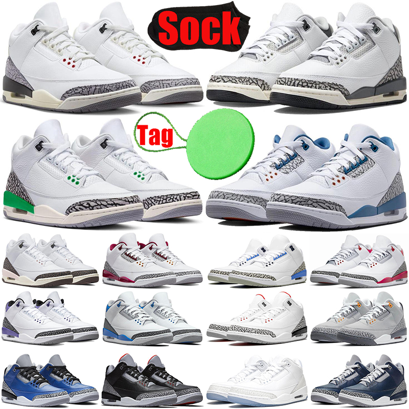 

Hide N Sneak 3 3s basketball shoes White Cement Reimagined Wizards Fire Cardinal Red for mens womens Black Cement Cats Dark Iris UNC men trainers sports sneakers, #17 barely rose 36-40