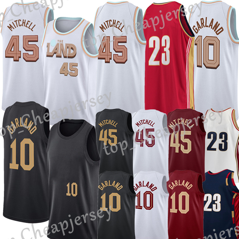 

#10 Darius Garland Basketball Jersey Donovan 45 Mitchell Evan 4 Mobley City Vintage jerseys, Gray