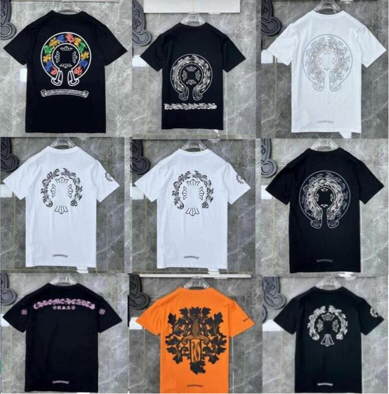 

Classics Mens t Shirts Heart High Quality Brand Crew Neck Chromes Short Sleeves Tops Tees T-shirts Casual Horseshoe Sanskrit Cross Print Chromees Hearts shirts, Not sold separately (add postage)