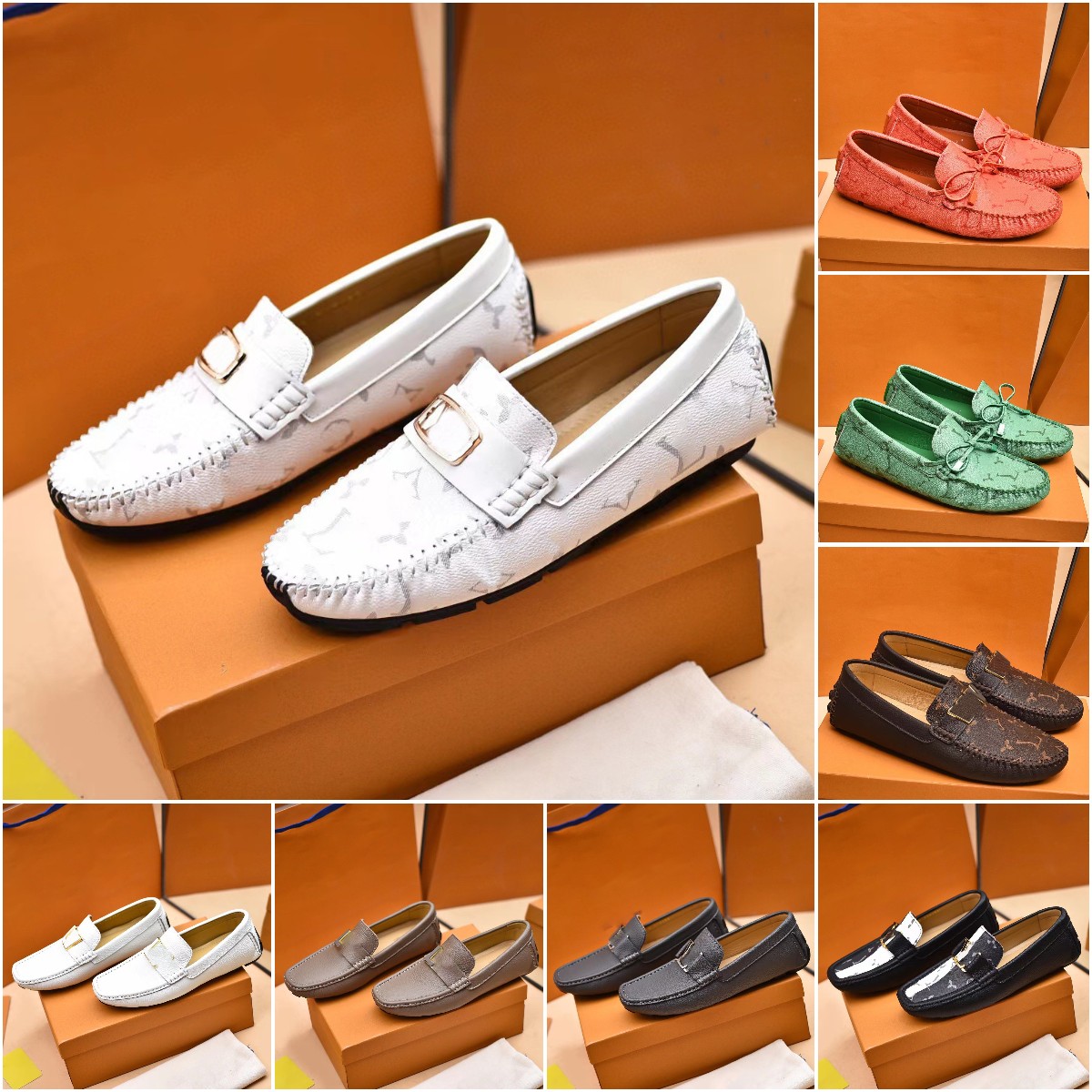 

Hockenheim Loafer Designer Major Driver Estate Loafer Shoe Sandal Men Arizona Gloria Monte Carlo Loafer Luxury Leather Monograms Mules Derby Casual Shoe Size 38-46, Color 16