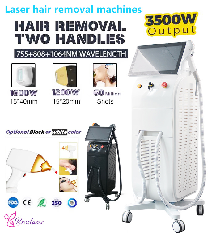

2 Handles ICE Diode Laser machine permanent hair removal 755nm 808nm 1064nm Titanium ICE XL Platinum Triple Wavelength quickly painlessly Device