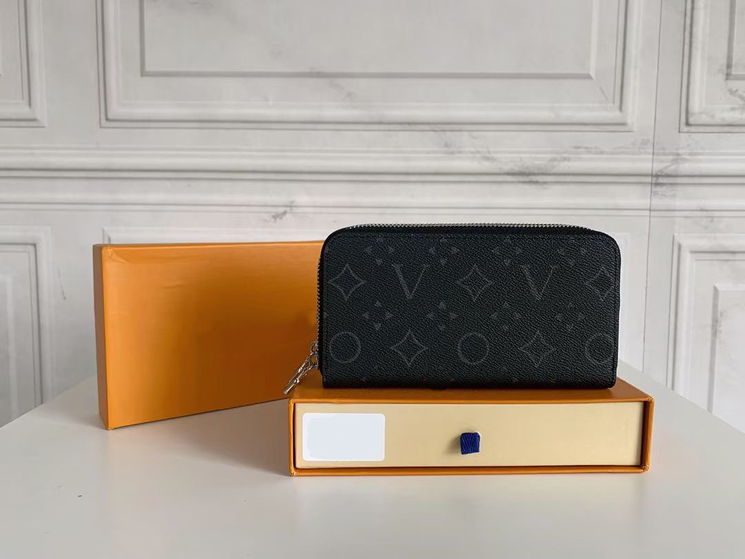 

2023 Fashion Printing Designer Zipper Wallet Luxurys Men's and Women's Leather Bag High Quality Classic Letter Coin Wallet Original Box Checked Card Holder M61723, White grid