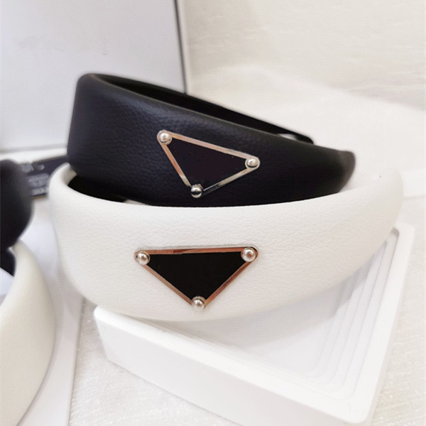 

Quality P Brand Designer Headbands Letters Print PU Leather Headband Women Vintage Wide Edge Thicken Hair Hoop Luxury Headwrap Accessories