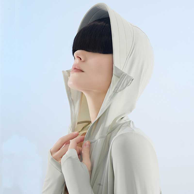

Summer Liangpi sun protection clothes for women UPF50+hat ice silk sun protection clothes women breathable anti UV hat brim sun protection, Male beimu white