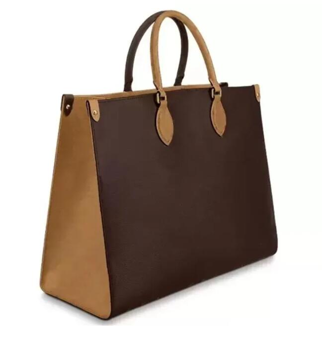 

Luxury totes designer bag womens handbags Onthego tote bag Hot Crossbody flower ladies Casual PVC Genuine Leather purse shoulder bags female Large handbag MM GM, Deep brown