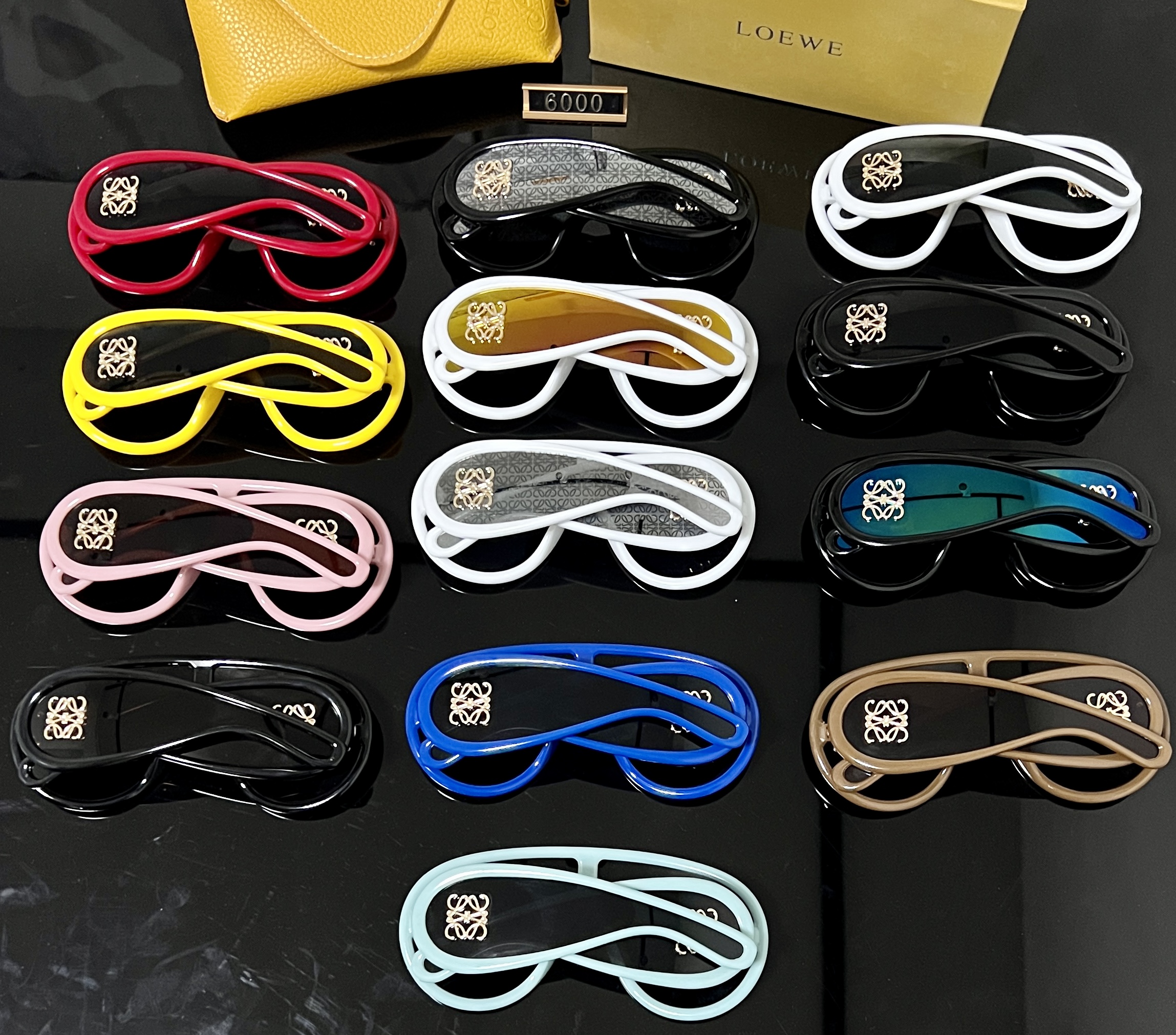 

Wave Mask Sunglasses loewe Large Frame Womens Designer Glasses Acetate Fiber Mask Sunglasses Fashion UV400 Protective Glasses with Original Box