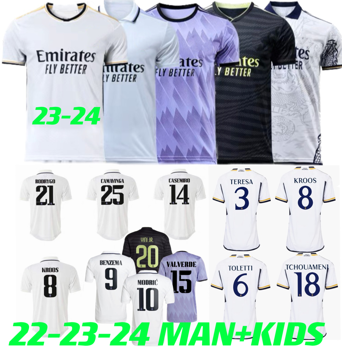 

VINI JR soccer jerseys 22 23 24 football shirt BELLINGHAM BELLINGHAM VALVERDE Club World Cup Real Madrids CAMAVINGA MODRIC Champions 22 2023 2024 camiseta kids kit, Kids 23-24 home