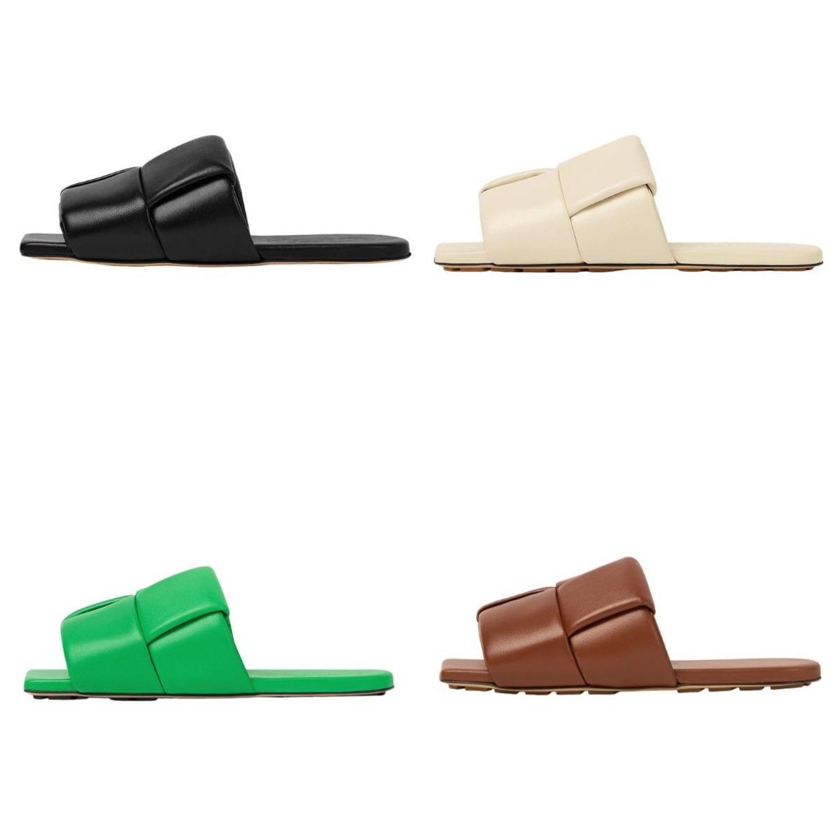 

2023 Lido Slider Sandals Designer Woman Slippers Beach Slides Flat Rubber Shoe Flip Flops for Men Women Green Toe Wear resistant bottegas sandal Slipper 35-40