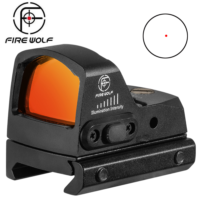

FIRE WOLF Mini Red Dot Sight Red Dot Collimator Rifle Reflex Sight Scope