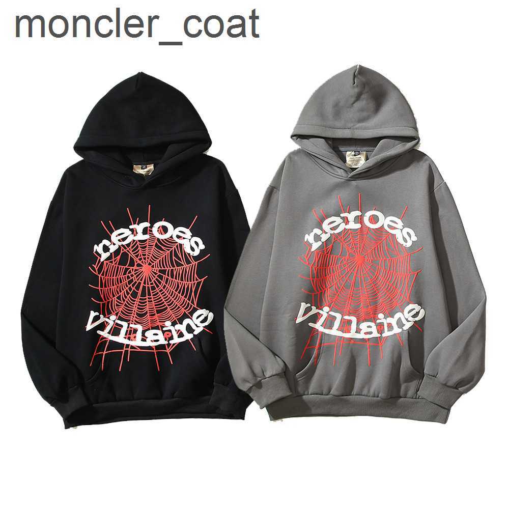 

Men's Hoodies Sweatshirts Stars' Same Style Men's and Women's Hoodie 555555 Spider Web Hoodie Plush Coatkwgh, Grey