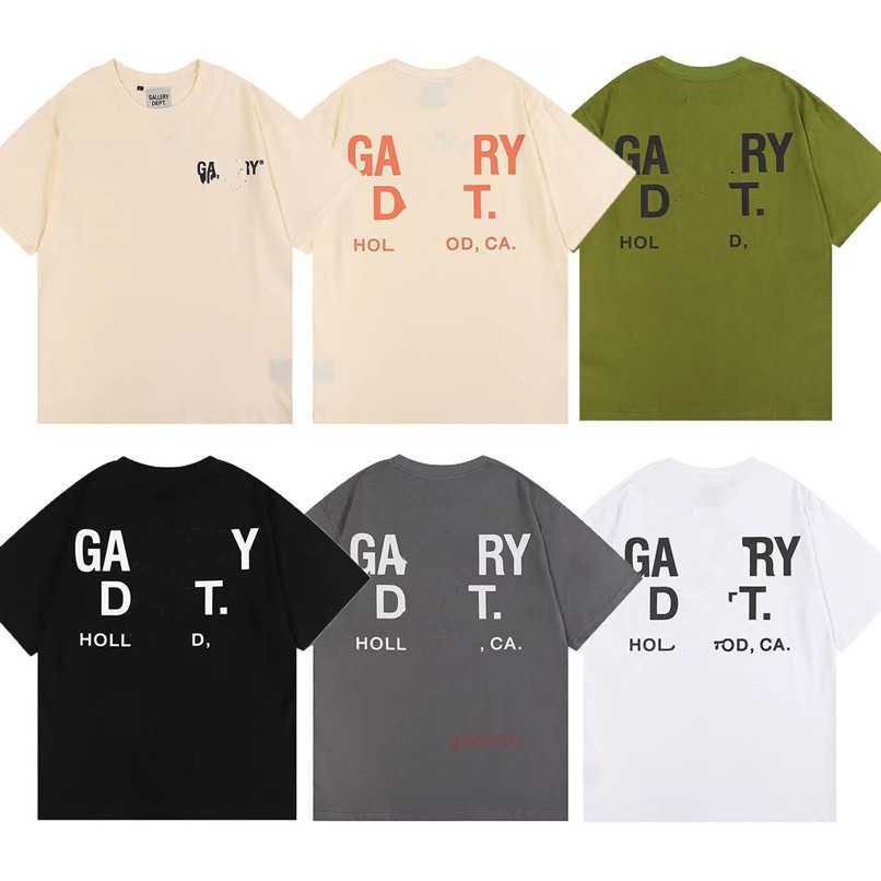 

Men's T-shirts Designer Galleries Shirt Alphabet Print Trendy Trend Basic Casual Fashion Loose Short T-shirt Half Sleeve TeeS, Military green fh-6001