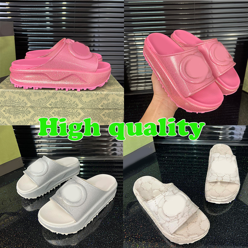 

Women's flat bottom slippers Rubber antiskid sandals Thick Sole Beach high-end material invisible inner increase original Casual Shoes Fashion Foam Shoe With Box
