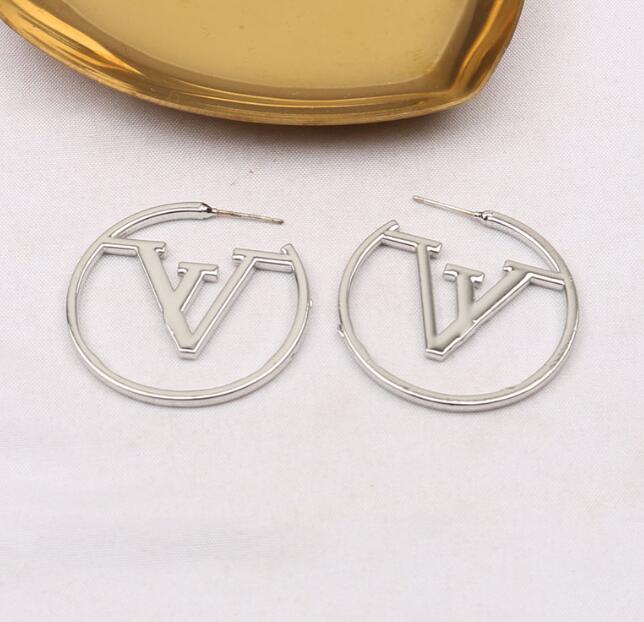 

18K Gold Plated Luxury Stud Earring Brand Designers Double Letters Stud Geometric Famous Women Crystal Rhinestone Earring Wedding Party Jewerlry
