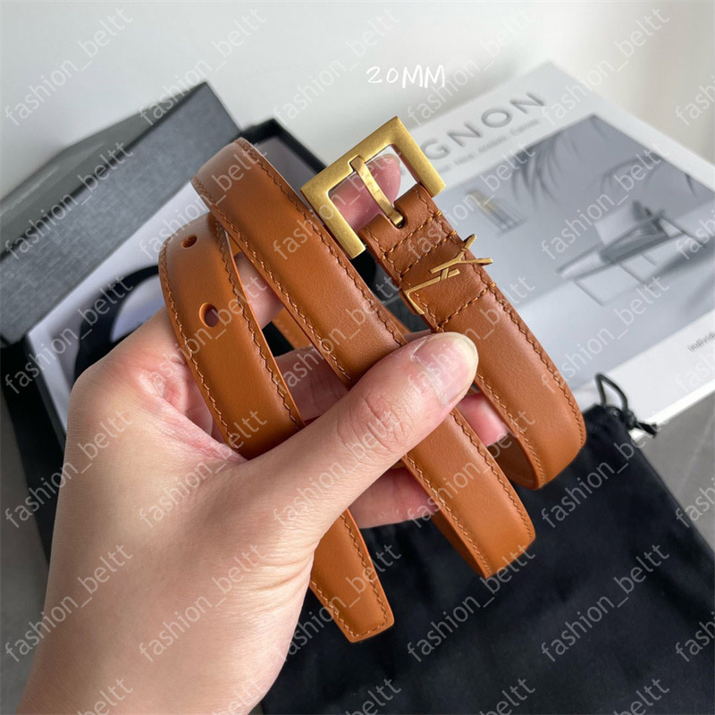 

Luxury Genuine Leather Belt for Womens Dress Waistband Designer Gold Buckle Belt Width 2cm Fashion Thin Waist Belt Girdle Ceinture Lady Gift, Black