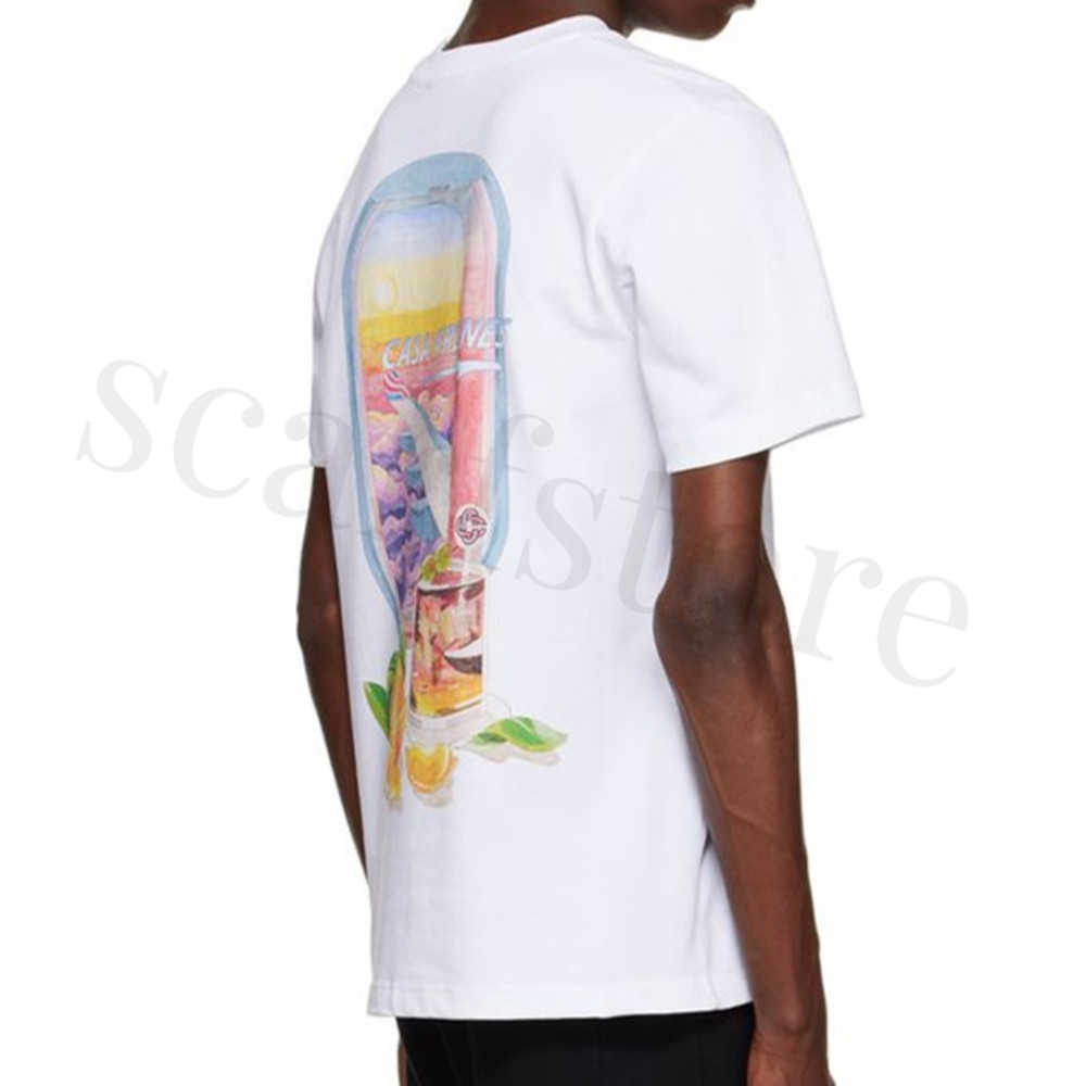 

2023 Men Hip Hop T-Shirt Letter Casablanc Print T Shirt Cotton Casual Short Sleeve
