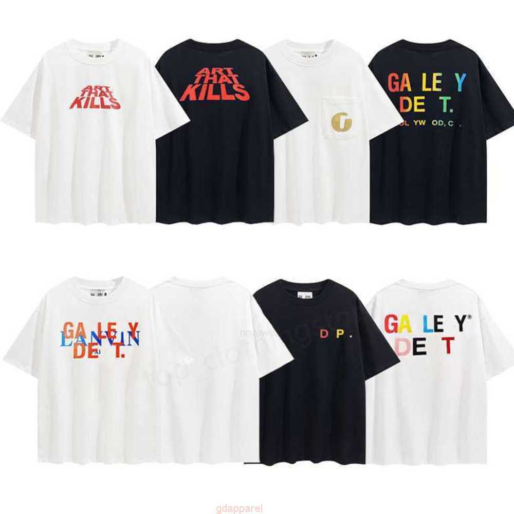 

Galleries Tee T shirts Mens Designer women T-Shirt Short sleeves rainbow Letter printed Fashion Leisure tops Cottons Casual Clothing Size S-XL GD 29