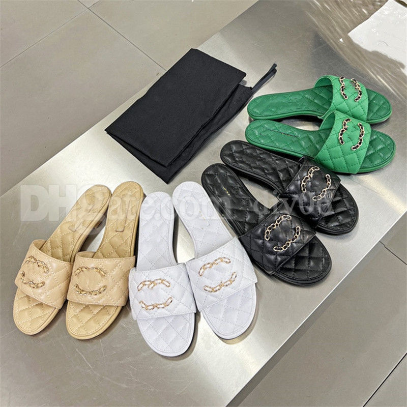 

Women designer slipper flat sandal summer brand shoes classic beach sandals C casual sandel woman outdoor high quality slippers genuine leather sandels booties