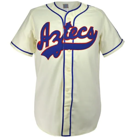 

Mexico City Aztecs 1946 Home Jersey 100% Stitched Embroidery Logos Vintage Baseball Jerseys Custom Any Name Any Number Free Shipping, 15 white