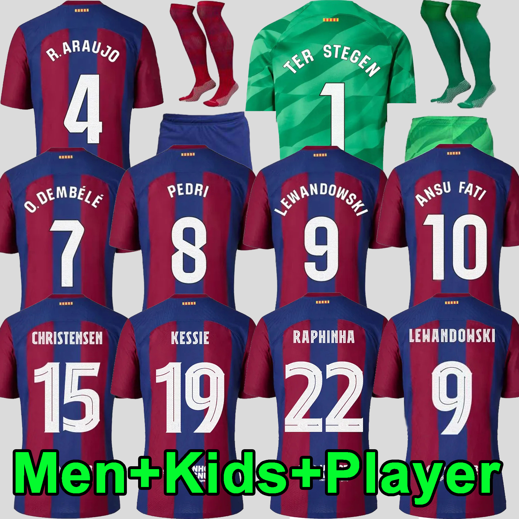 

fans Player 23 24 LEWANDOWSKI soccer jersey GAVI camiseta de futbol PEDRI FERRAN 2023 2024 FC ANSU FATI RAPHINHA football shirt men kit kids equipments BarcelonaS, 23 24 home adult lfp