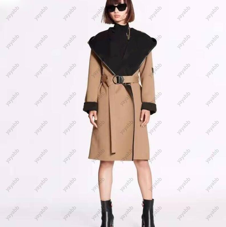 

Winter Women Trench Coat Parkas Warm Long Jacket Short Coat with Letters Fashion Windbreaker Classical Wool Jackets Slim Outwear Size S-L Multi Style, No10-long