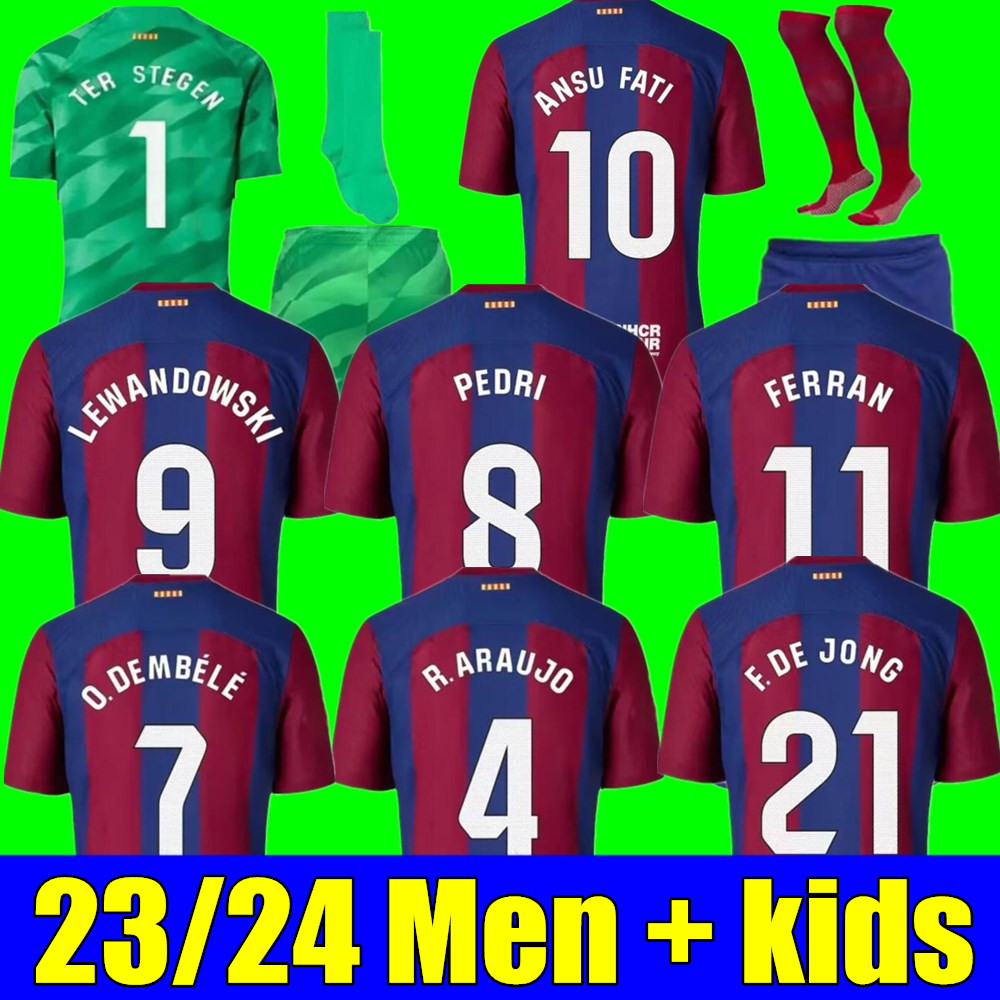 

LEWANDOWSKI soccer jerseys 23 24 ANSU FATI BARCELONAS PEDRI GAVI FERRAN RAPHINHA 2023 2024 F. DE JONG DEST DEMBELE Camisetas football shirt men kids kit equipment, Adult home+league patch