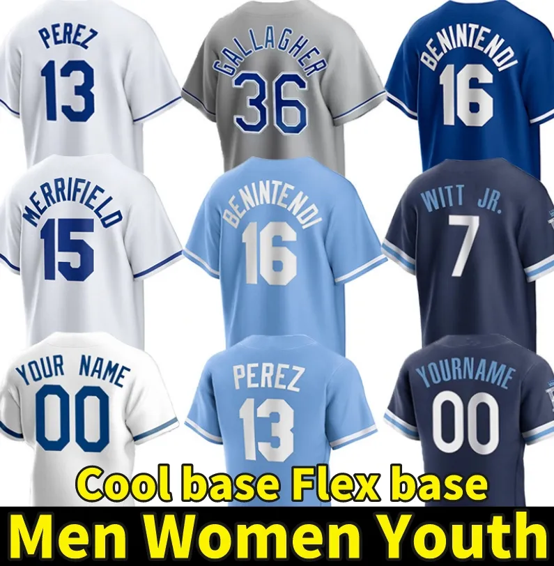 

2022 Custom City Connect Jersey 7 Bobby Witt Jr. 16 Andrew Benintendi 13 Salvador Perez 15 Whit Merrifield 17 Dozier Santana Gallagher Isbel, Men's color 7