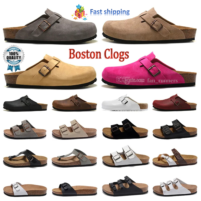

Boston Clogs Sandals Fashion Classic Winter Designer Bston Bostons Clog Plate-forme sliders Leather Bag Head Pull Cork Mens Womens Loafers Slides Shoes, 31