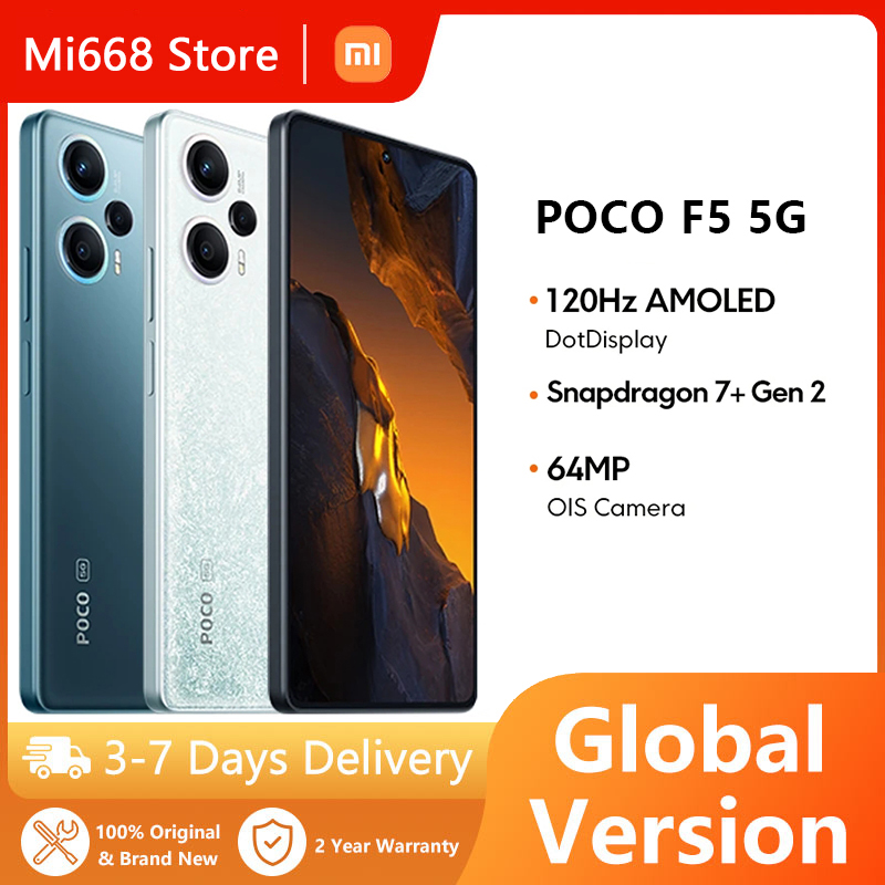 

Global Version POCO F5 5G 8GB 256GB Snapdragon 7+ Gen 2 6.67'' 120Hz AMOLED Display 64MP Triple Camera NFC 67W Turbo Charging