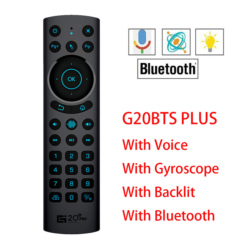 

G20S Remote Control 2.4G Wireless Air Mouse With Gyro Voice Sensing Bluetooth Backlit Mini Keyboard For PC Android TV Box T9 H96 X96 MAX G20SBTS PLUS