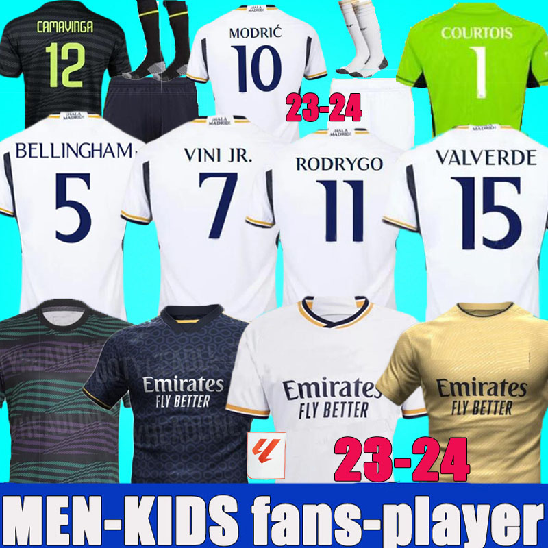 

2023 2023 soccer jerseys BELLINGHAM VINI JR Rodrygo Tchouameni 23 24 football shirt Real Madrids CAMAVINGA ALABA MODRIC Camisetas men kids kit uniform size XXXL 4XL, 23-24 away