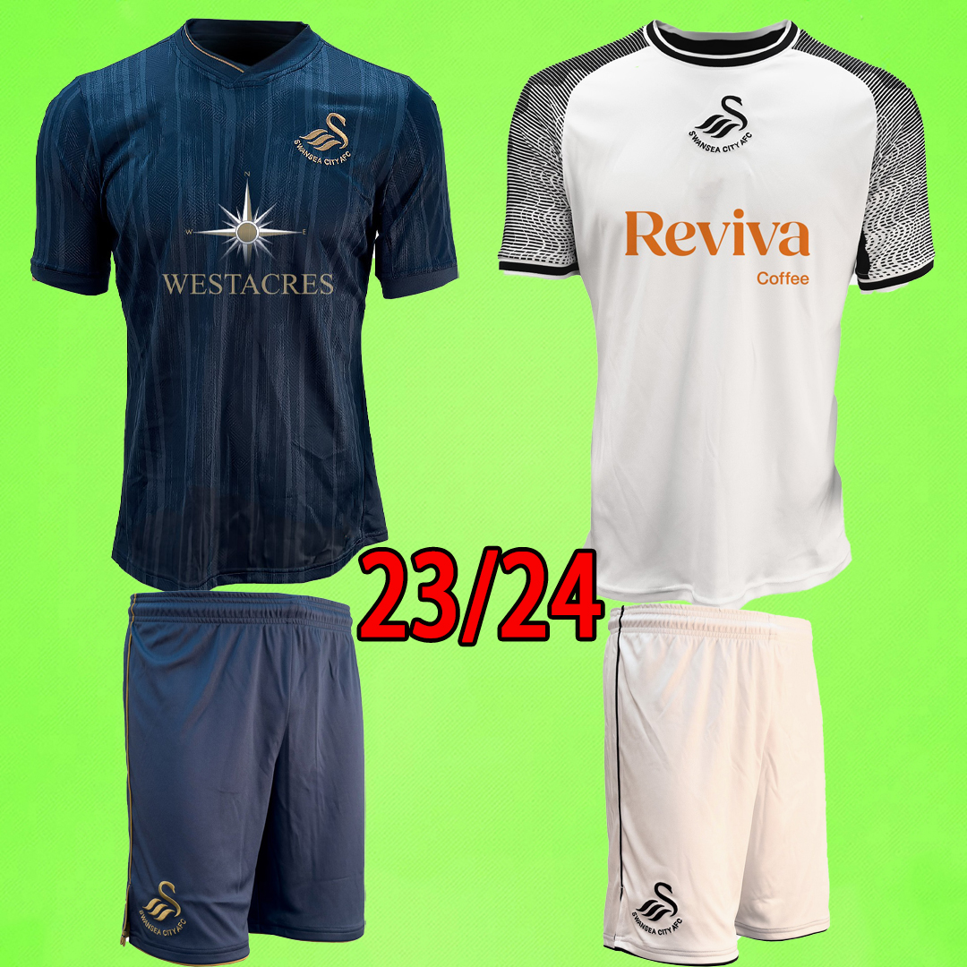 

23/24 Swansea Soccer Jerseys City 2023 2024 Camisetas De Futbol Home Away Piroe Cullen Ntcham Cooper Grimes Men Adult Sets Kids Kit, 23/24 away
