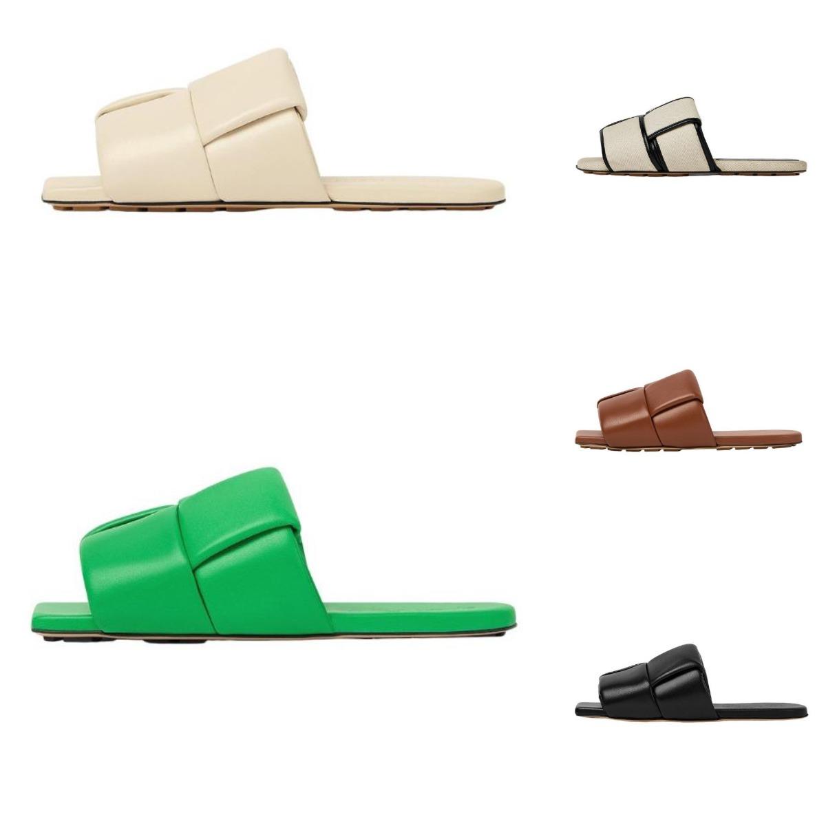 

2023 Lido Slider Sandals Designer Woman Slippers Beach Slides Flat Rubber Shoe Flip Flops for Men Women Green Toe Wear resistant bottegas sandal Slipper 35-40