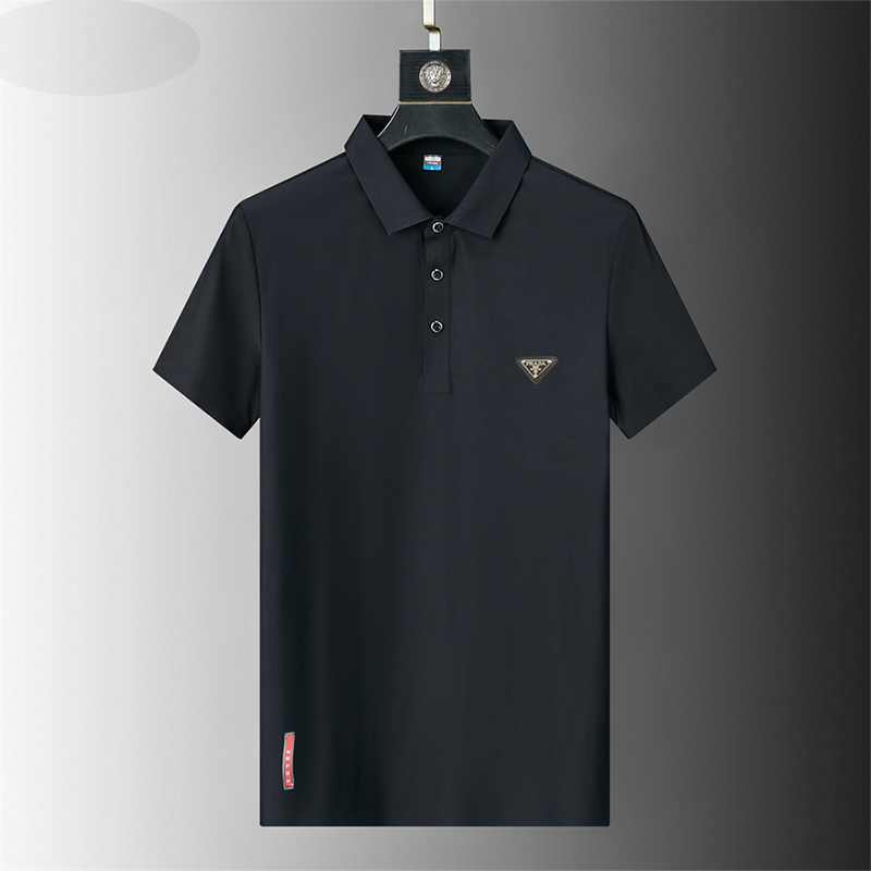 

Mens Polos Men Fashion T shirt Parkas Casual High Quality Polo Neck Short Sleeve Triangle Alphabet Solid Cotton Comfortable and Breathable Business Classic