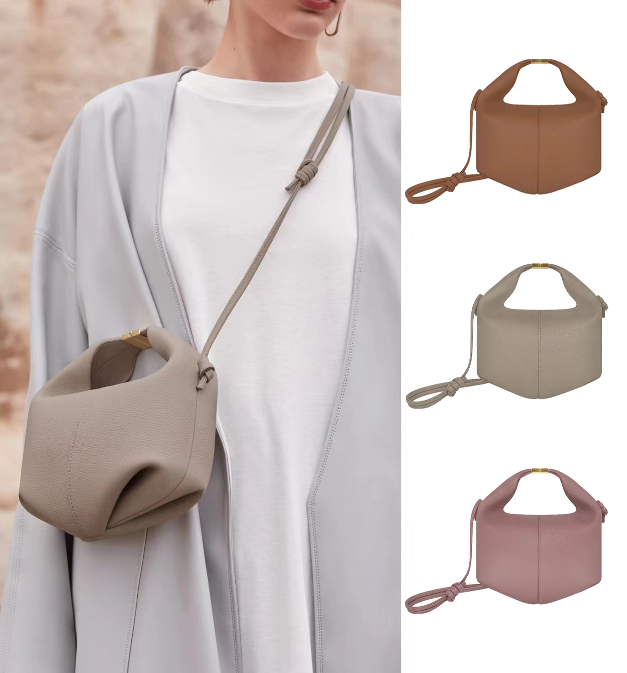 

polene Beri purse for womens Luxury handbags Genuine Leather Designer High quality clutch polenes Men tote Fashion hodo bag sac cyme crossbody bags shoulder bag, Brown