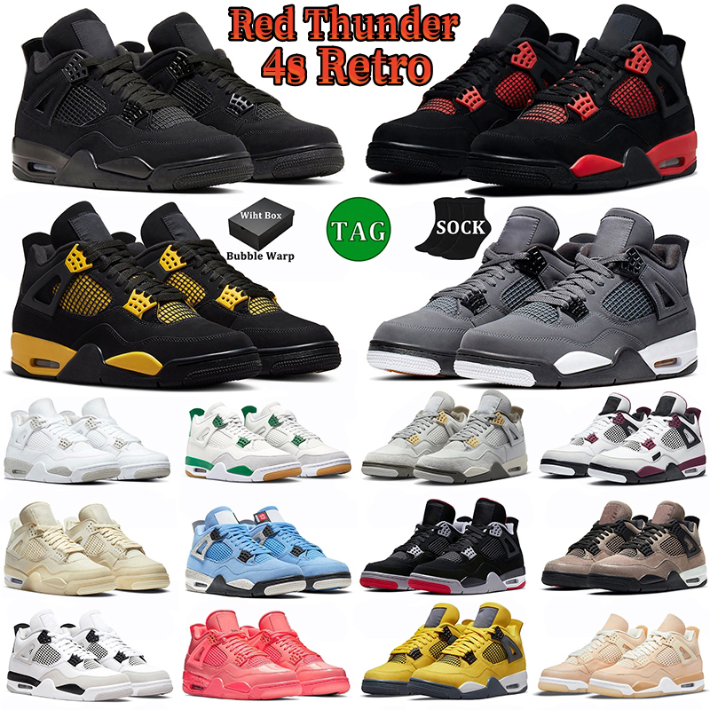 

With Box jumpman 4 basketball shoes men women 4s Black cat Red Thunder Cool Grey Hot Punch Military Black SB Pine Green Blank Canvas Trainer sports sneakers Size 36-47.5, 14