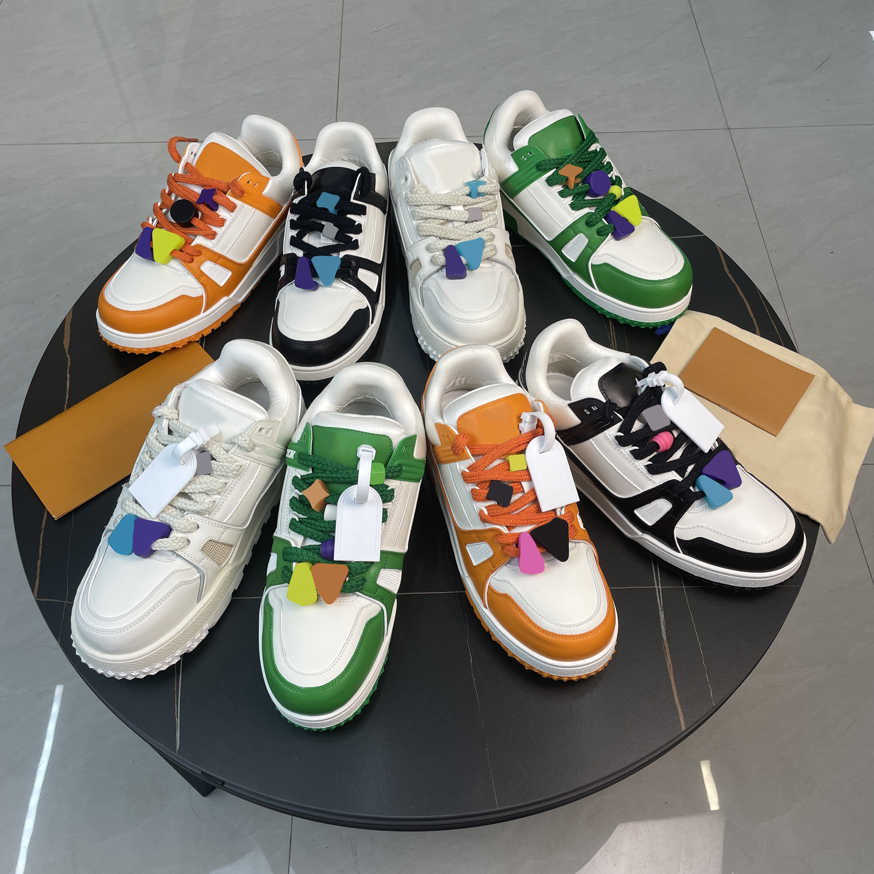 

Classic Designer New Casual Shoes Trainer Maxi Sneaker Couple Style Men Women Casual Shoes High end Low Top Sports Shoes Size 35-45 Blue Green Orange Black White, 13